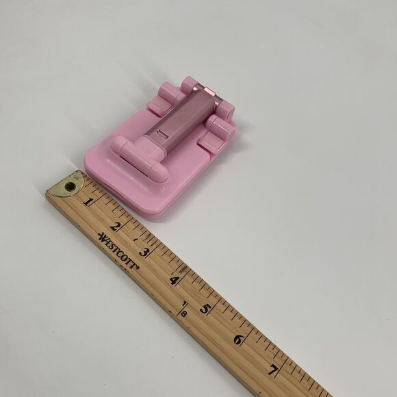 Foldable Phone Stand with Mirror Light Baby Pink Adjustable Compact Travel - Picture 6 of 6